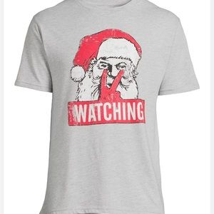 New Men’s “Santa’s Watching” Xmas Tee Shirt, Size 2XL